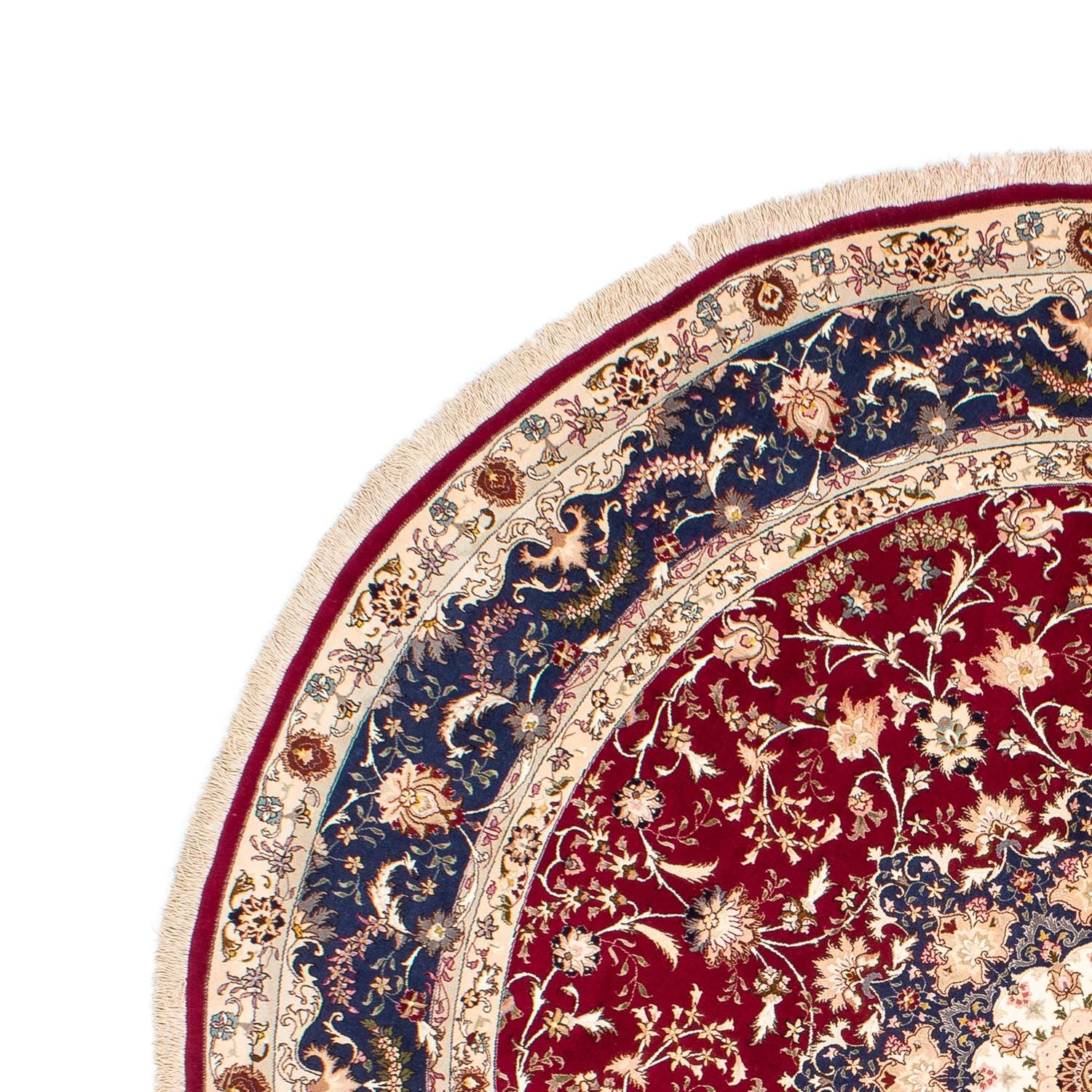 Persisk tæppe - Tabriz - Royal rundt  - 250 x 250 cm - mørkerød