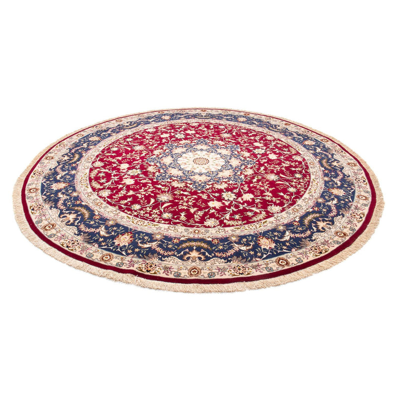 Persisk tæppe - Tabriz - Royal rundt  - 250 x 250 cm - mørkerød