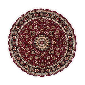Persisk tæppe - Tabriz - Royal rundt  - 150 x 150 cm - mørkerød