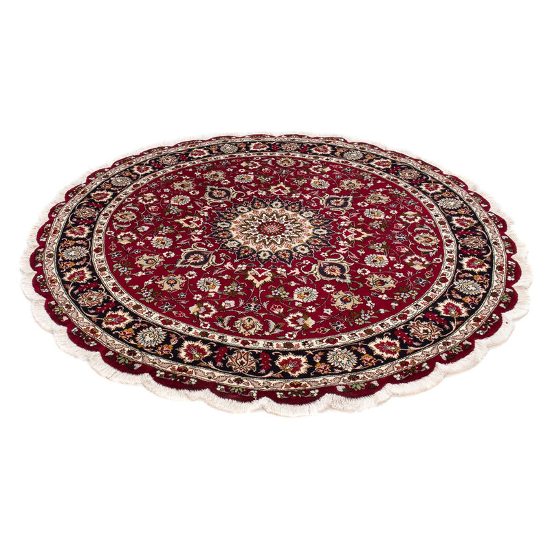 Persisk tæppe - Tabriz - Royal rundt  - 150 x 150 cm - mørkerød