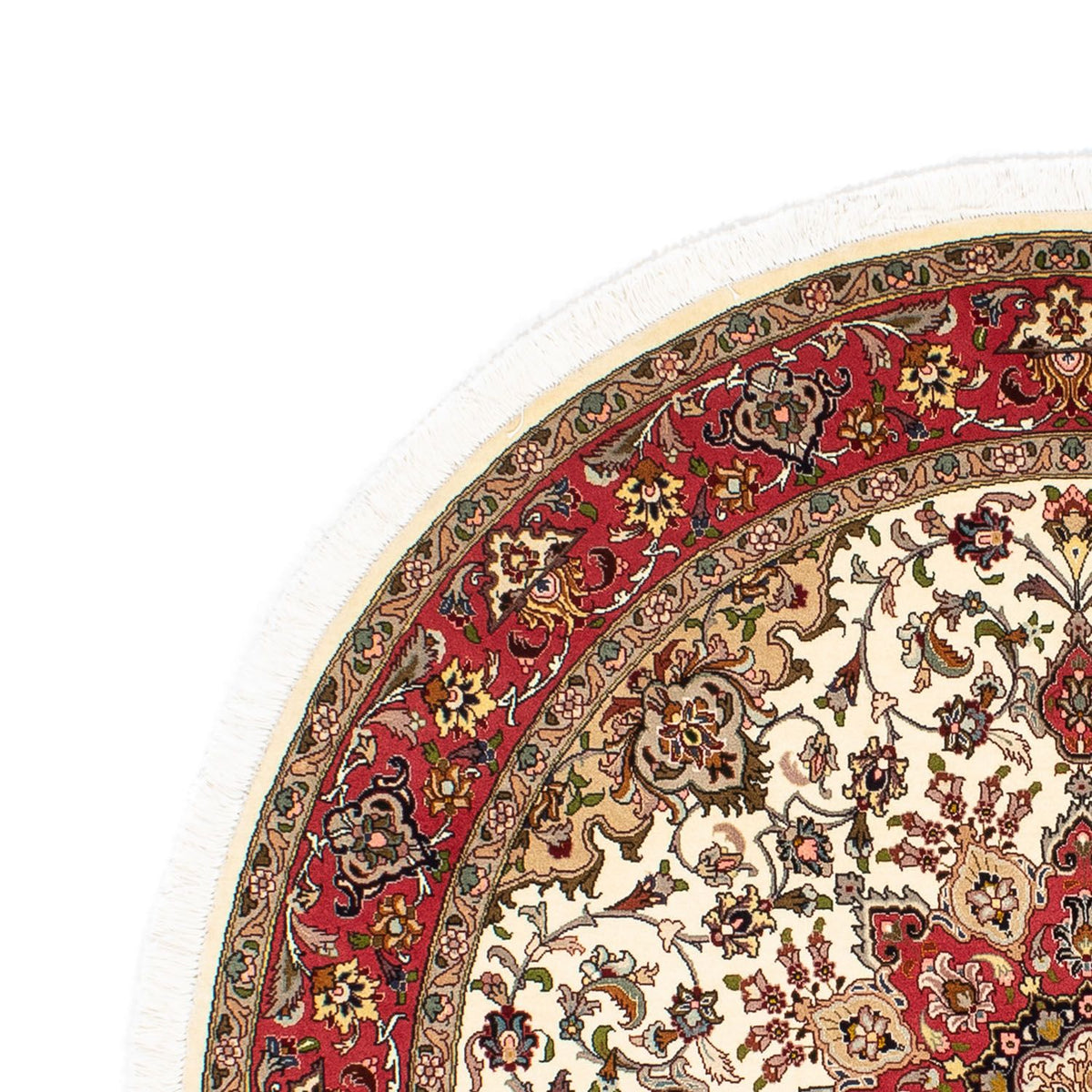Persisk tæppe - Tabriz - Royal rundt  - 148 x 148 cm - beige