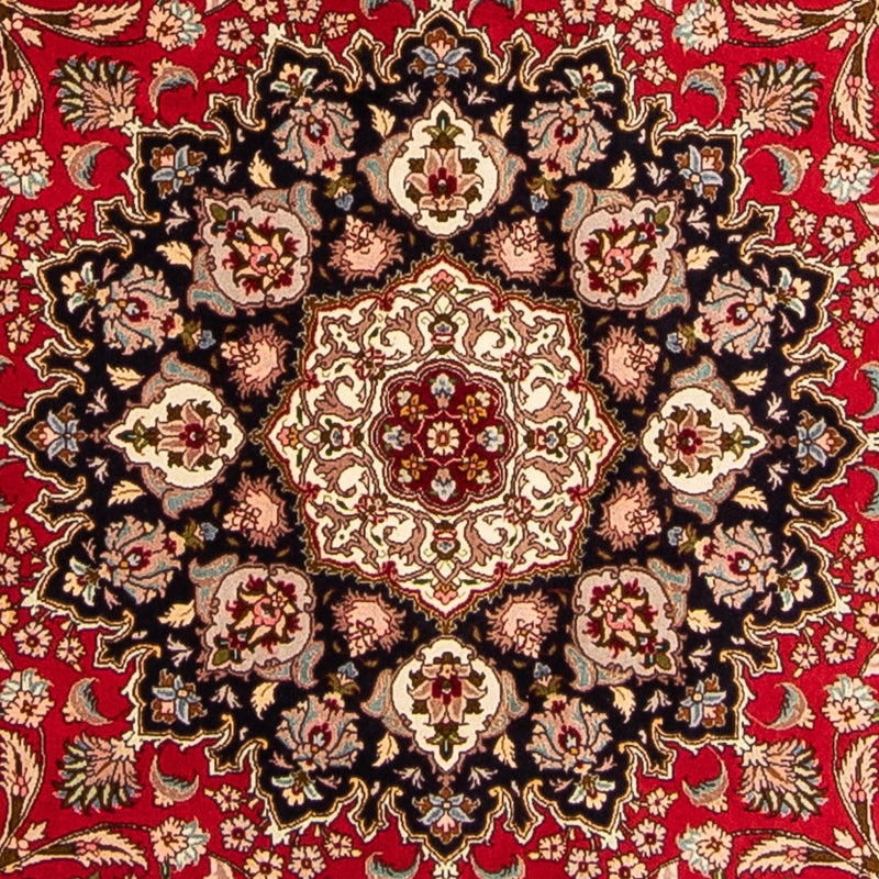 Persisk tæppe - Tabriz - Royal rundt  - 253 x 253 cm - mørkerød