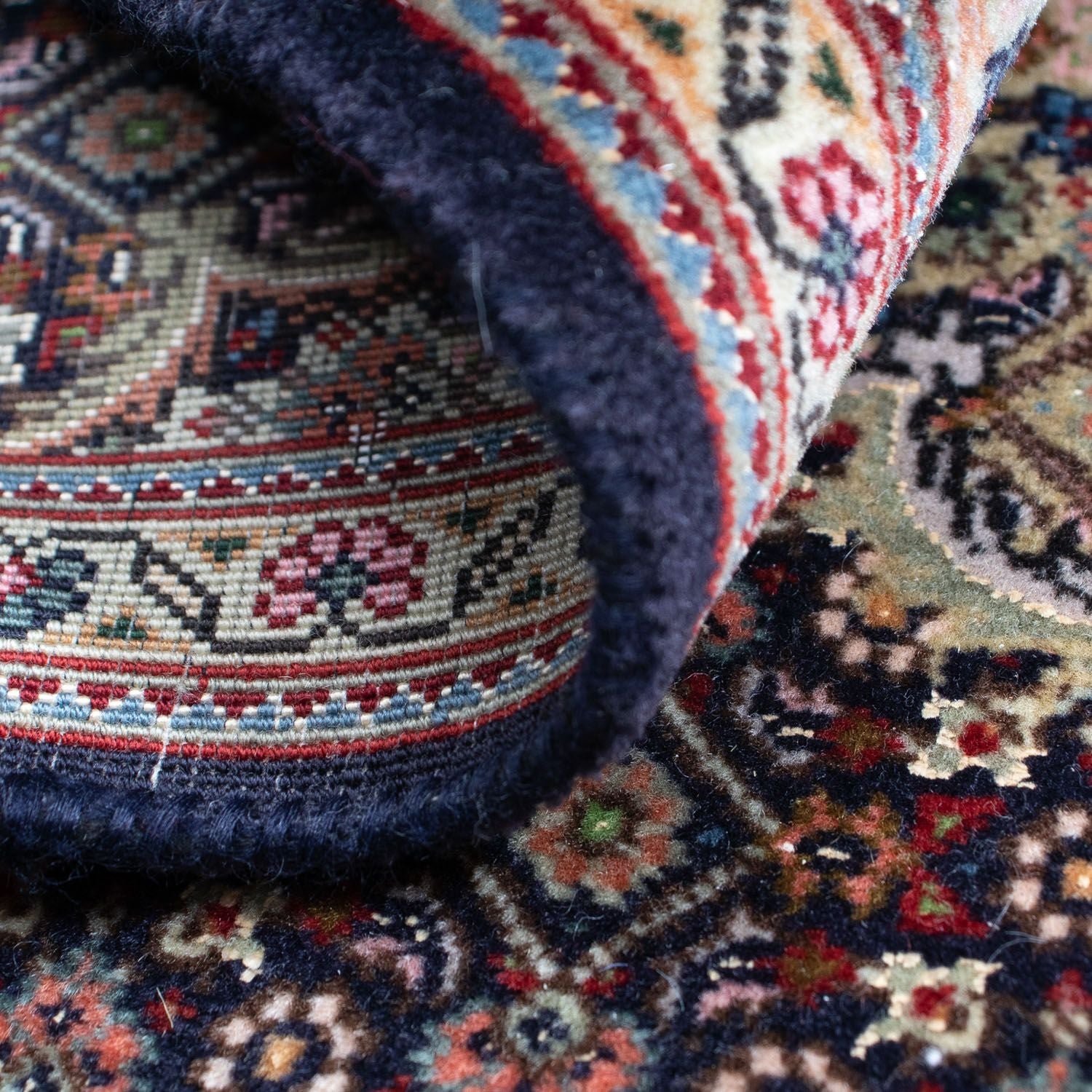 Persisk tæppe - Tabriz - Royal - 88 x 66 cm - mørkeblå