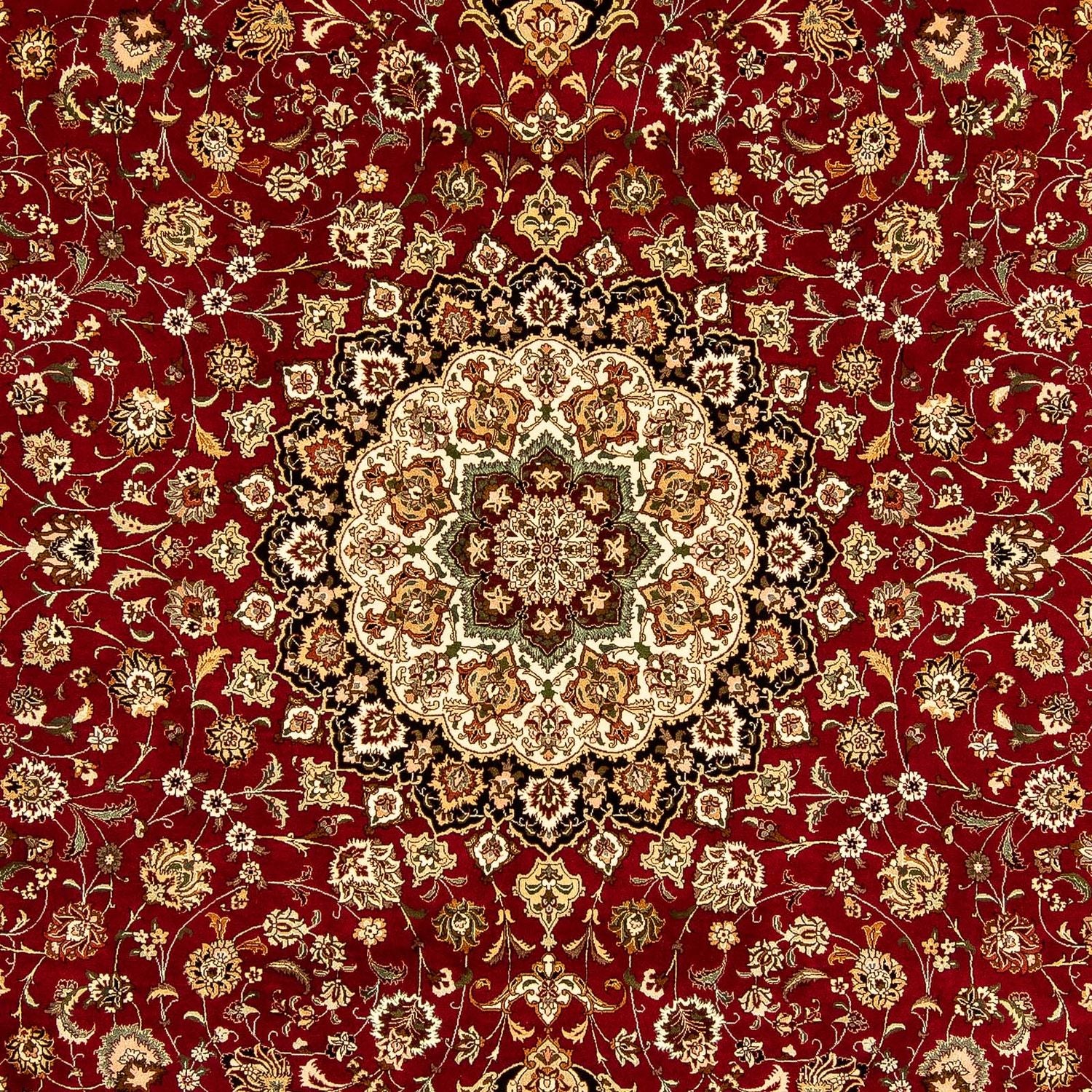 Persisk tæppe - Tabriz - Royal - 354 x 252 cm - mørkerød
