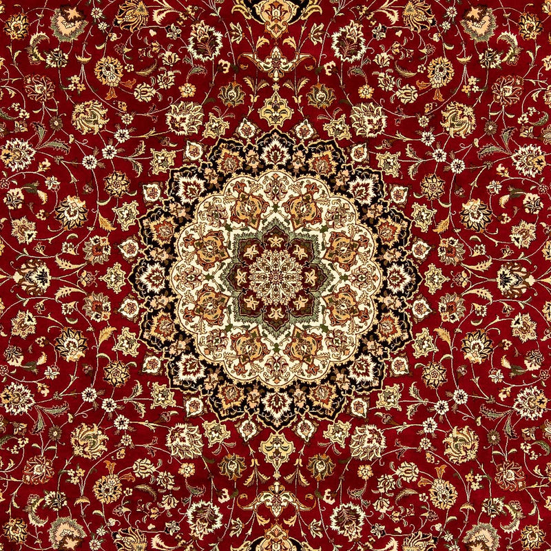 Persisk tæppe - Tabriz - Royal - 354 x 252 cm - mørkerød