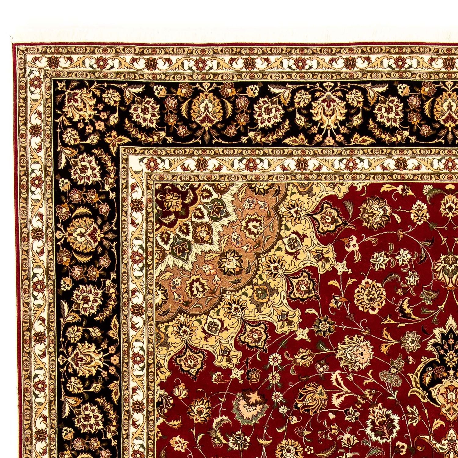 Persisk tæppe - Tabriz - Royal - 354 x 252 cm - mørkerød
