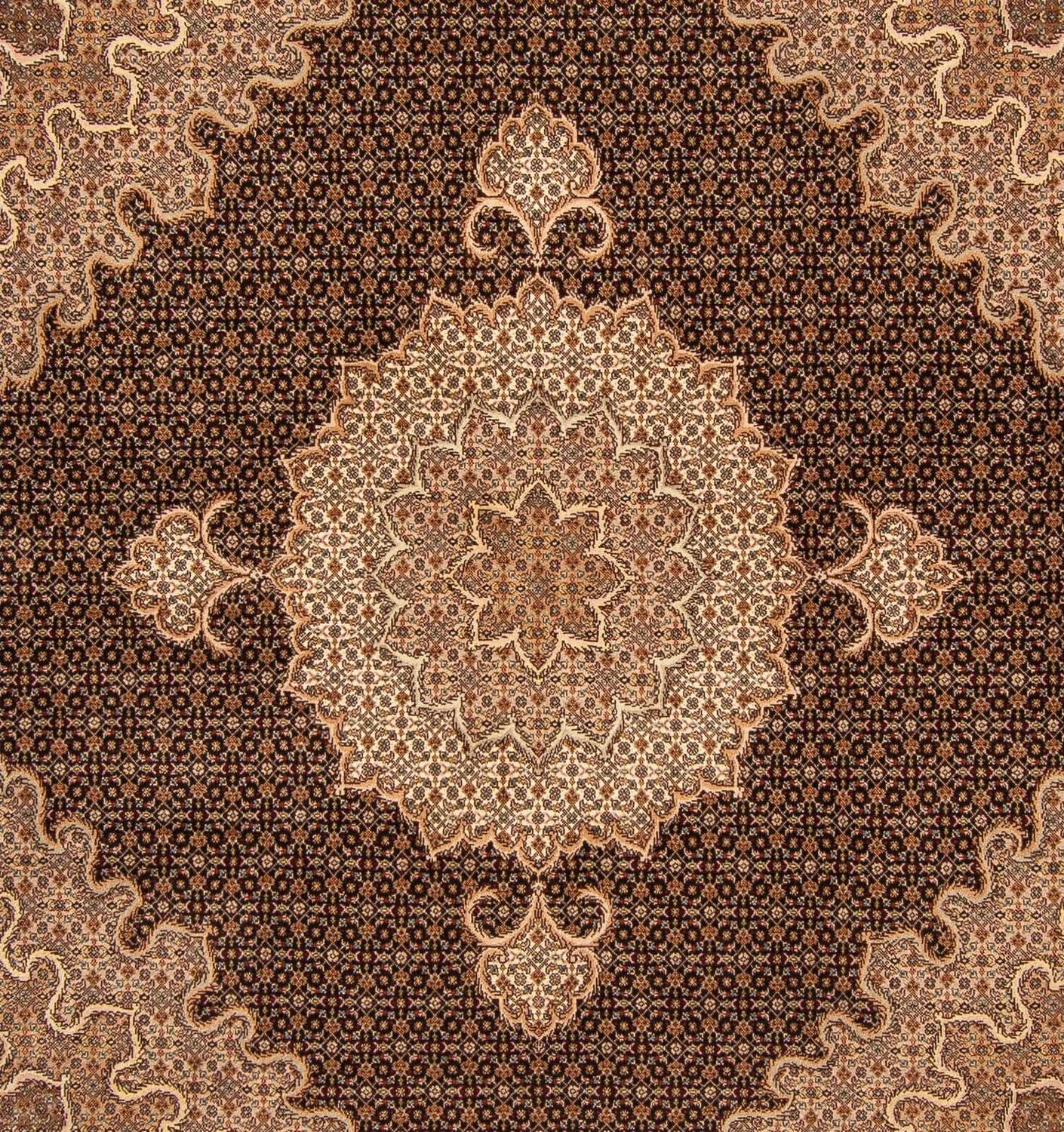 Persisk tæppe - Tabriz firkantet  - 210 x 200 cm - lys brun