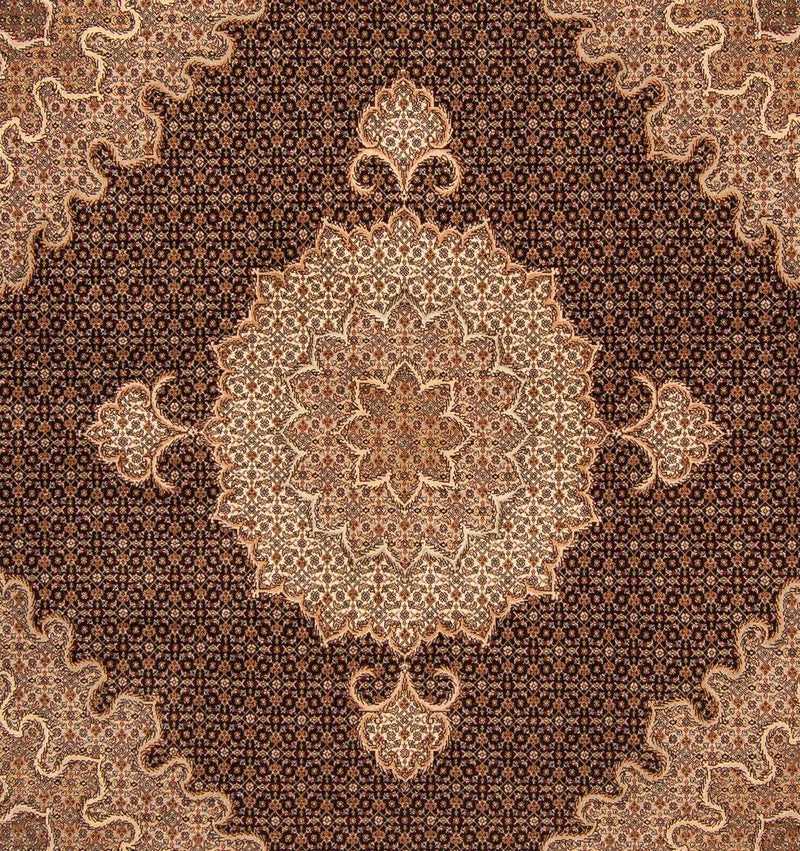 Persisk tæppe - Tabriz firkantet  - 210 x 200 cm - lys brun