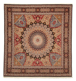 Persisk tæppe - Tabriz - Royal firkantet  - 264 x 252 cm - lys brun