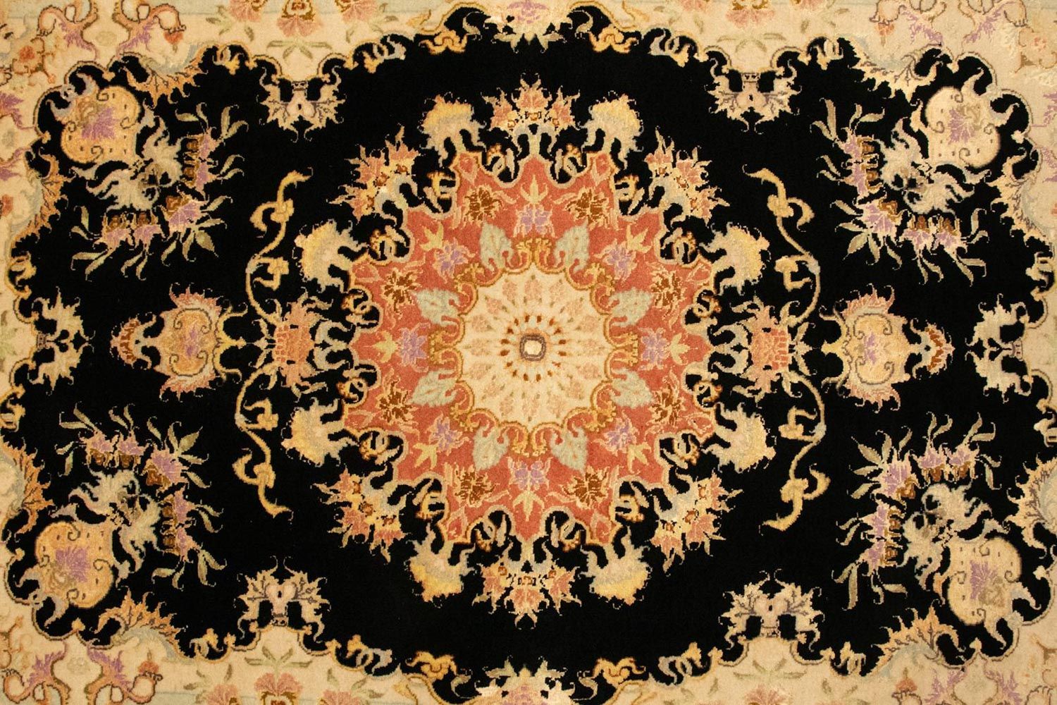 Persisk tæppe - Tabriz - Royal - 138 x 101 cm - sort