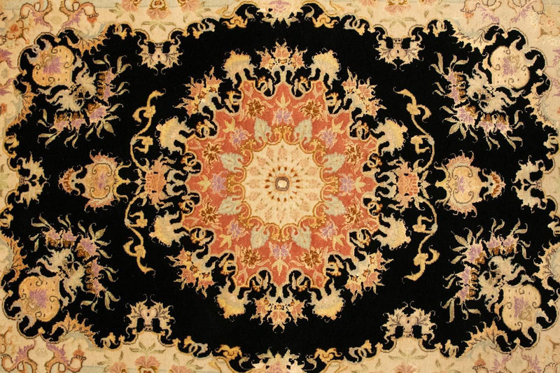 Persisk tæppe - Tabriz - Royal - 138 x 101 cm - sort