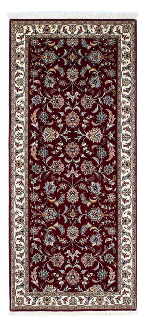 Løber Persisk tæppe - Tabriz - Royal - 205 x 88 cm - mørkerød