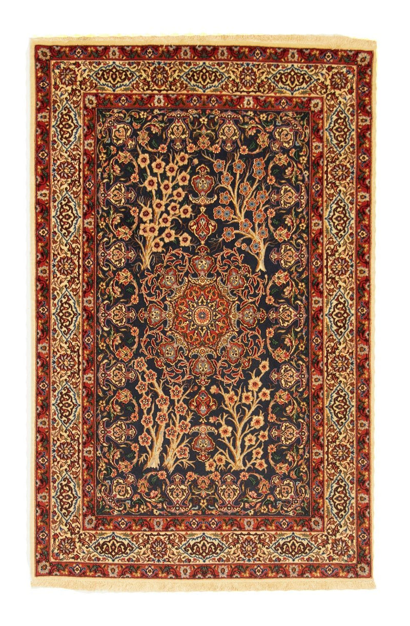 Persisk tæppe - Isfahan - Premium - 155 x 103 cm - sort