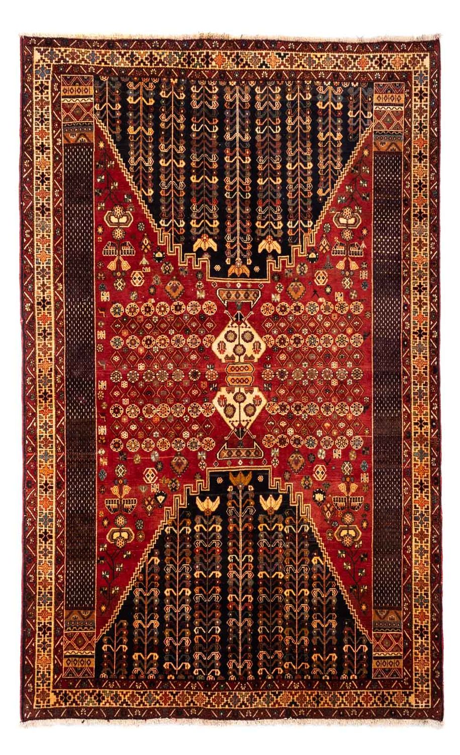 Persisk tæppe - Nomadisk - 277 x 173 cm - mørkerød