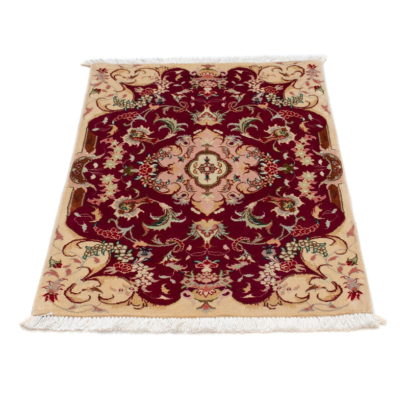Persisk tæppe - Tabriz - Royal - 90 x 60 cm - mørkerød