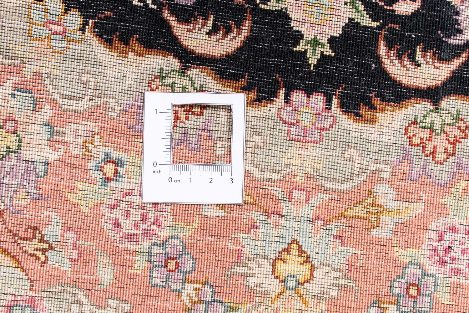 Persisk tæppe - Tabriz - Royal rundt  - 100 x 100 cm - mørkeblå
