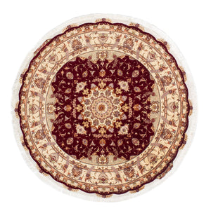 Persisk tæppe - Tabriz - Royal rundt  - 155 x 155 cm - mørkerød