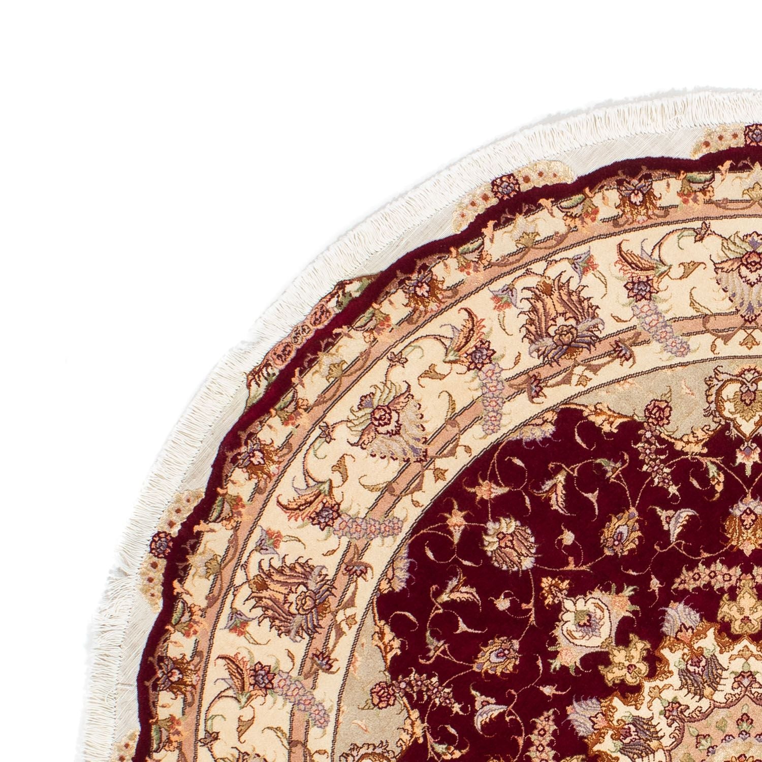 Persisk tæppe - Tabriz - Royal rundt  - 155 x 155 cm - mørkerød