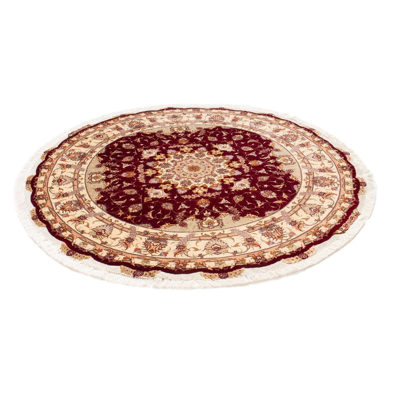 Persisk tæppe - Tabriz - Royal rundt  - 155 x 155 cm - mørkerød