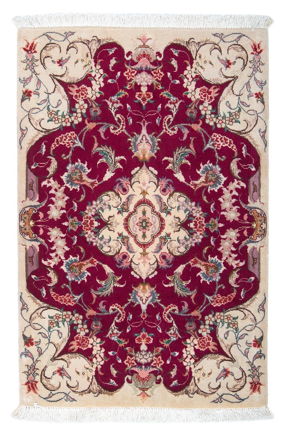Persisk tæppe - Tabriz - Royal - 90 x 60 cm - mørkerød
