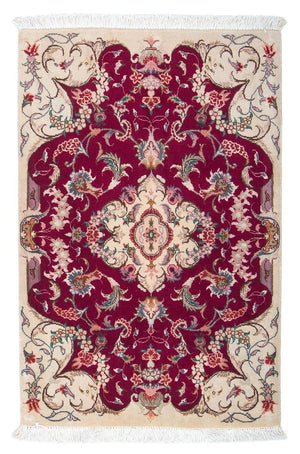 Persisk tæppe - Tabriz - Royal - 90 x 60 cm - mørkerød