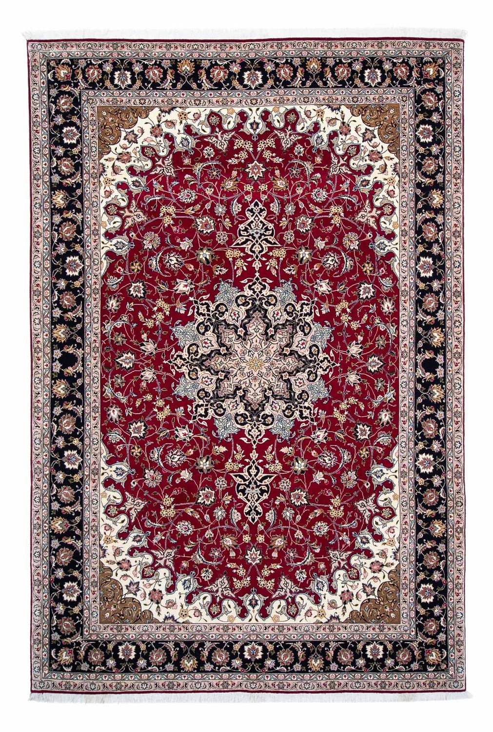 Persisk tæppe - Tabriz - Royal - 318 x 205 cm - mørkerød
