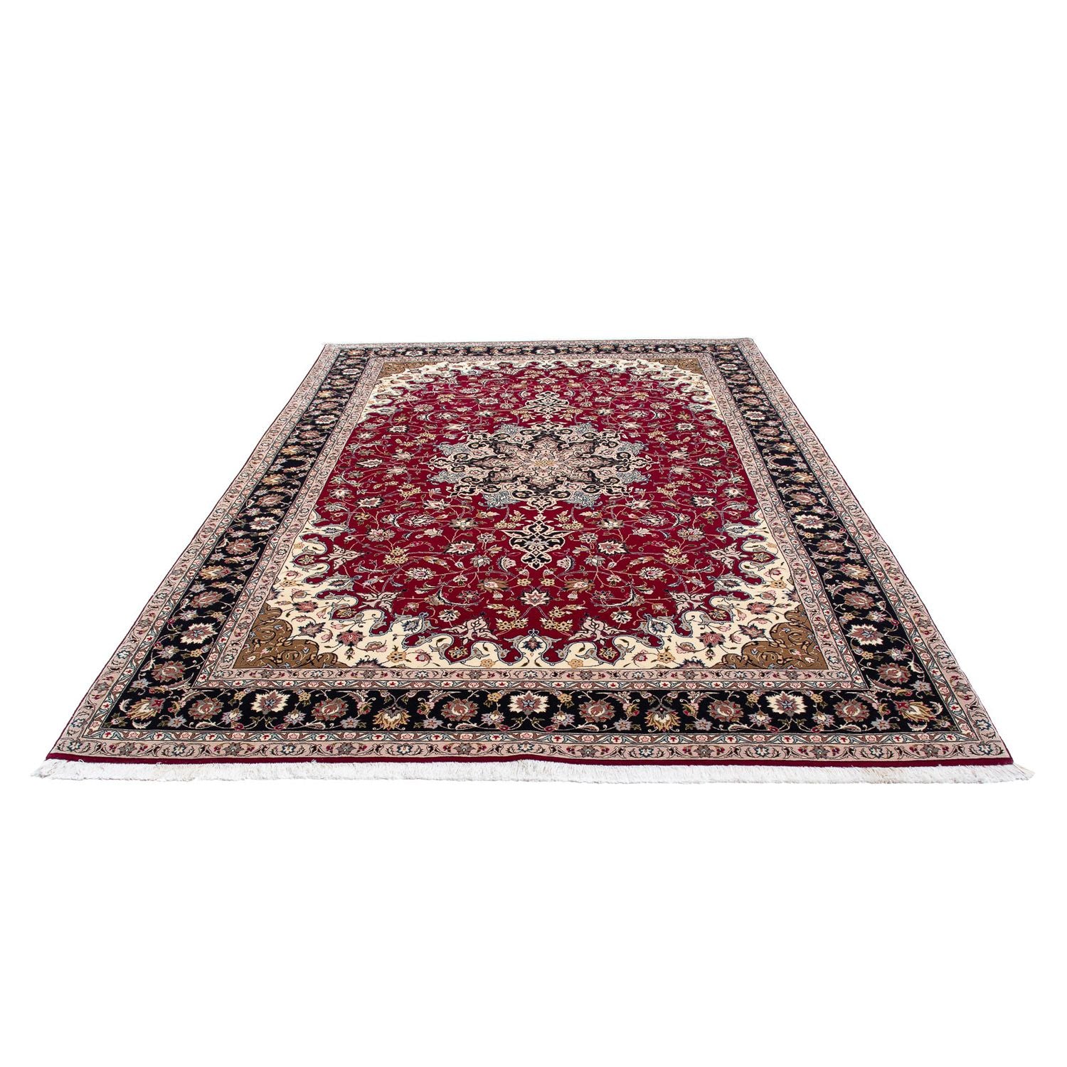 Persisk tæppe - Tabriz - Royal - 318 x 205 cm - mørkerød