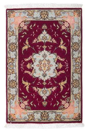 Persisk tæppe - Tabriz - Royal - 90 x 60 cm - mørkerød