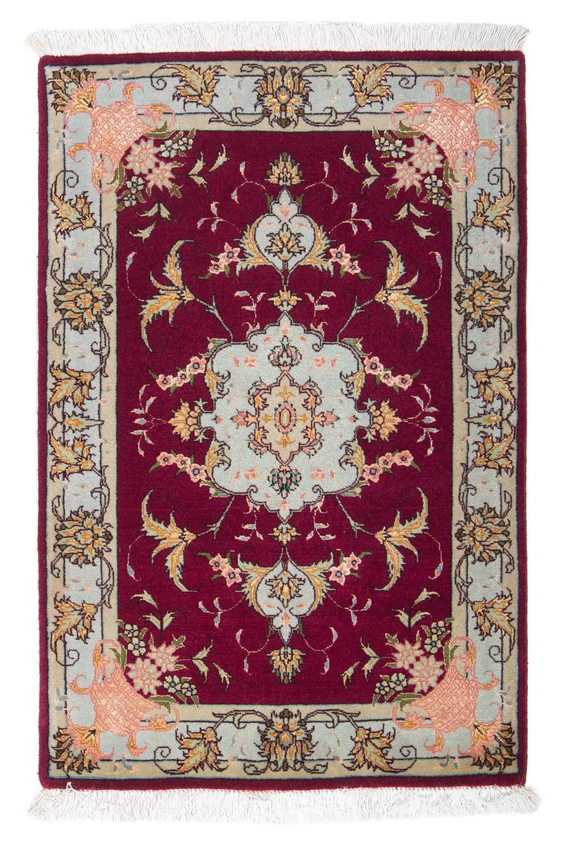 Persisk tæppe - Tabriz - Royal - 90 x 60 cm - mørkerød
