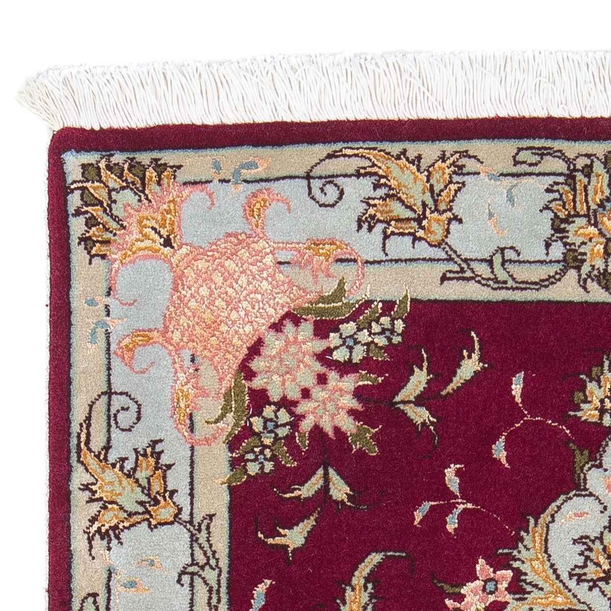 Persisk tæppe - Tabriz - Royal - 90 x 60 cm - mørkerød