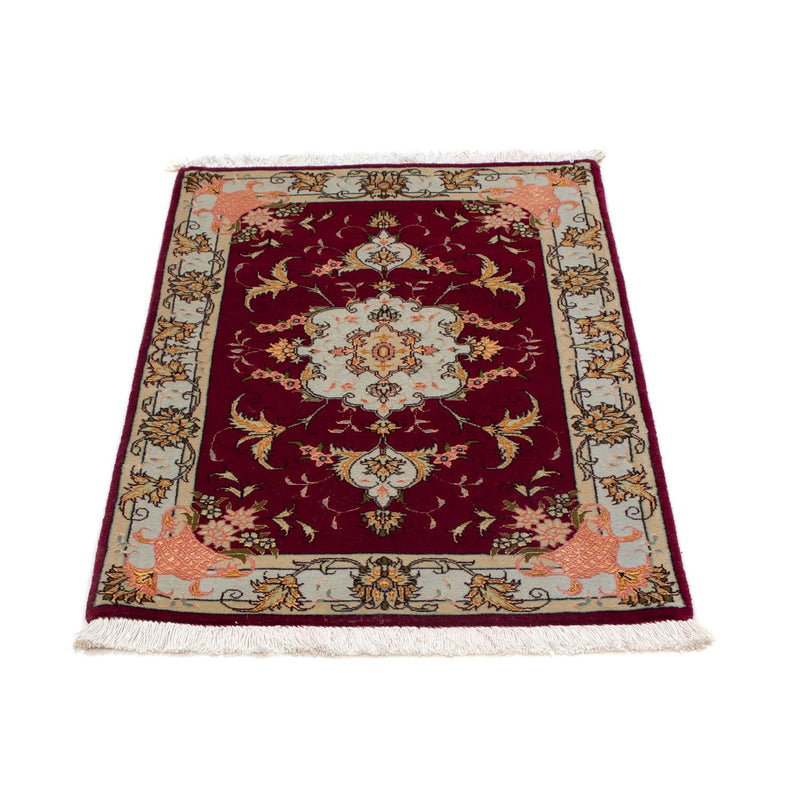 Persisk tæppe - Tabriz - Royal - 90 x 60 cm - mørkerød