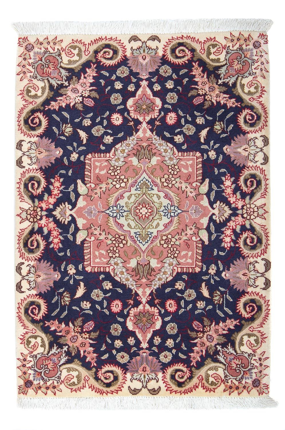 Persisk tæppe - Tabriz - Royal - 90 x 60 cm - mørkeblå