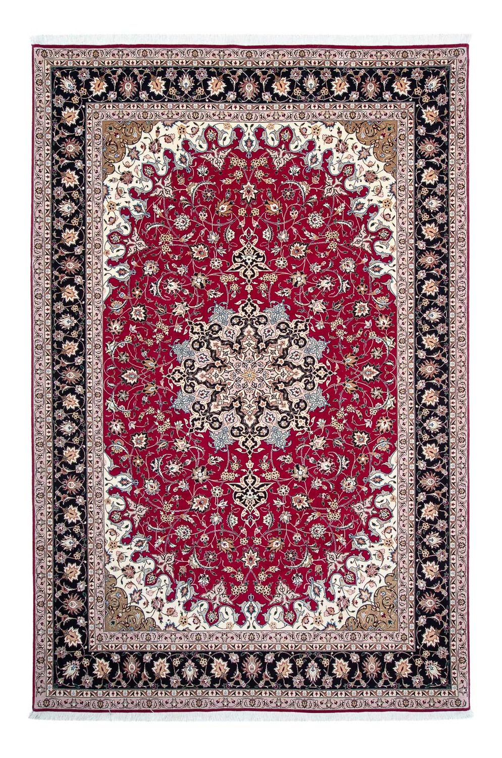 Persisk tæppe - Tabriz - Royal - 316 x 203 cm - mørkerød