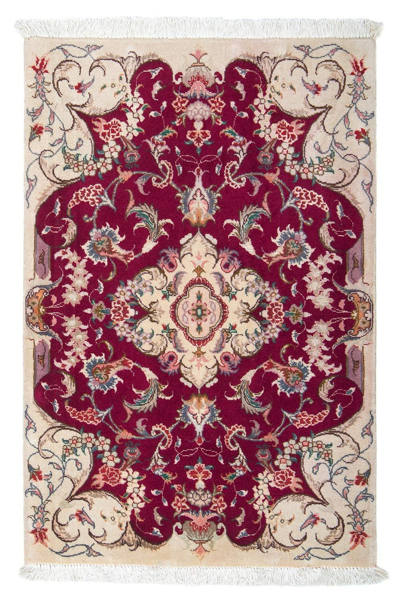 Persisk tæppe - Tabriz - Royal - 90 x 60 cm - mørkerød