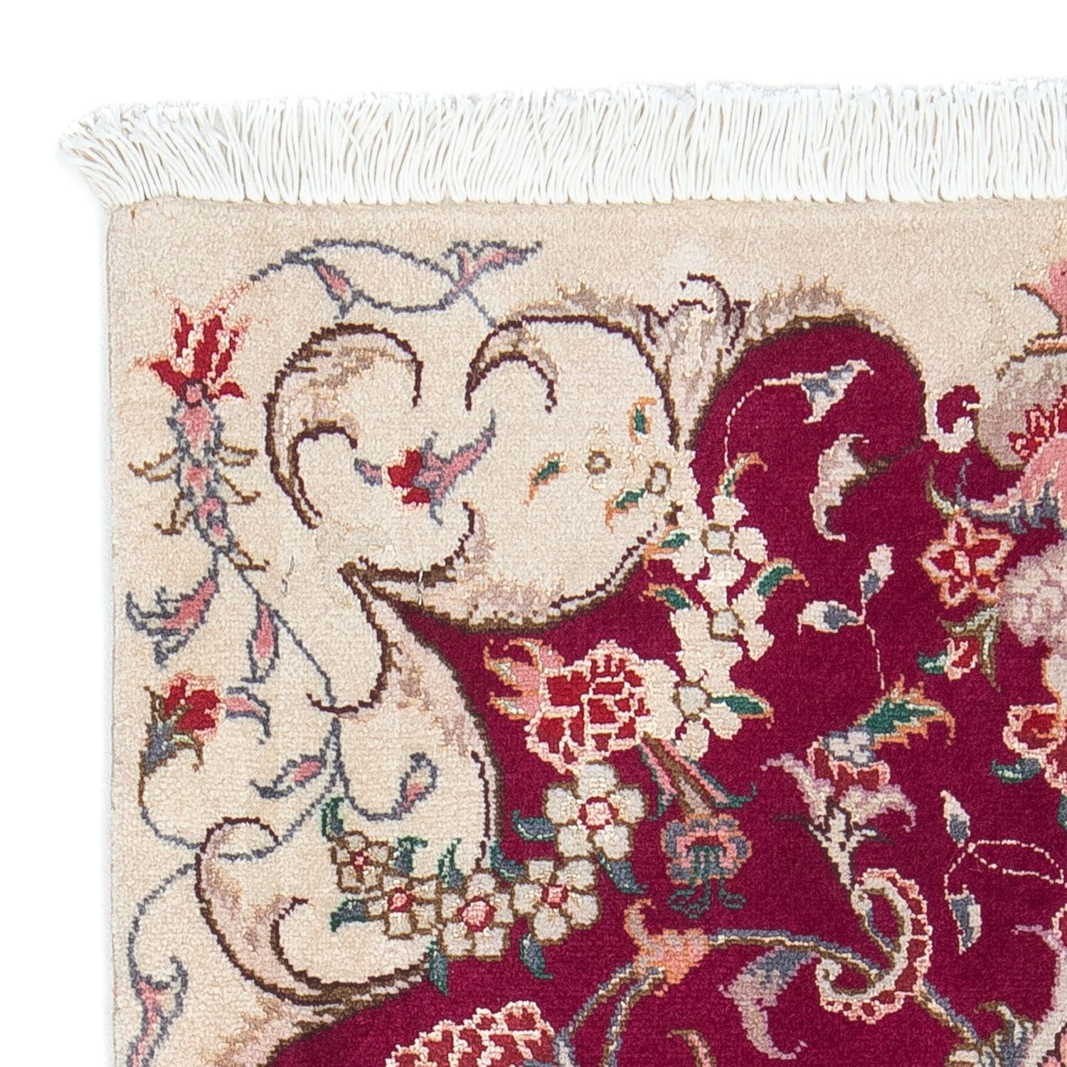 Persisk tæppe - Tabriz - Royal - 90 x 60 cm - mørkerød