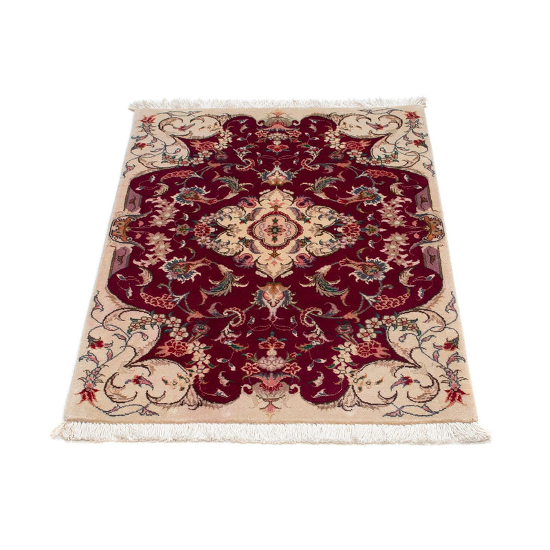 Persisk tæppe - Tabriz - Royal - 90 x 60 cm - mørkerød
