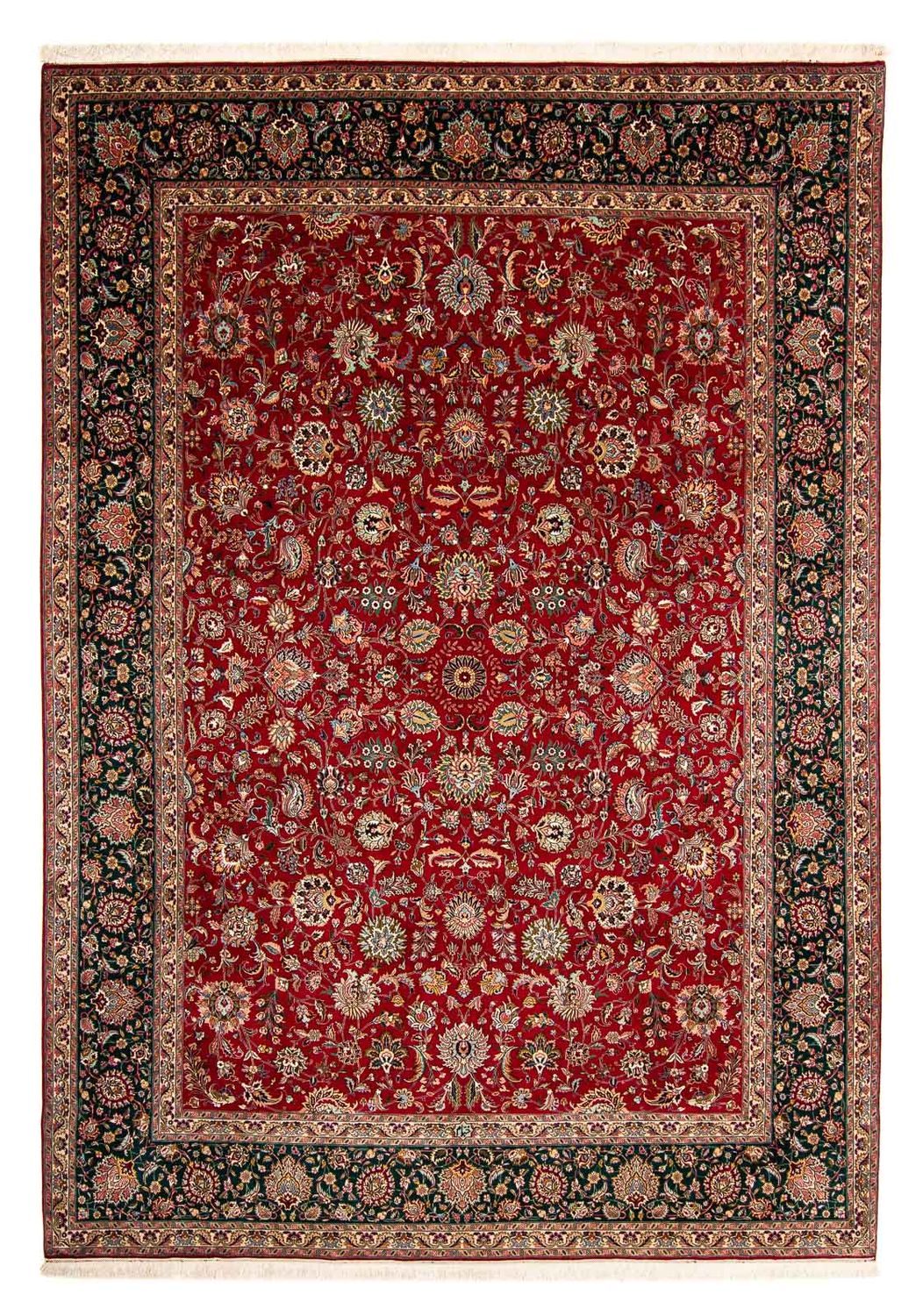 Persisk tæppe - Tabriz - Royal - 388 x 286 cm - mørkerød