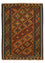 Kelim-tæppe - orientalsk - 198 x 148 cm - mørkerød