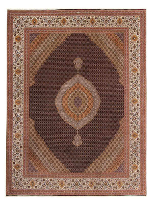 Persisk tæppe - Tabriz - 395 x 303 cm - lys brun