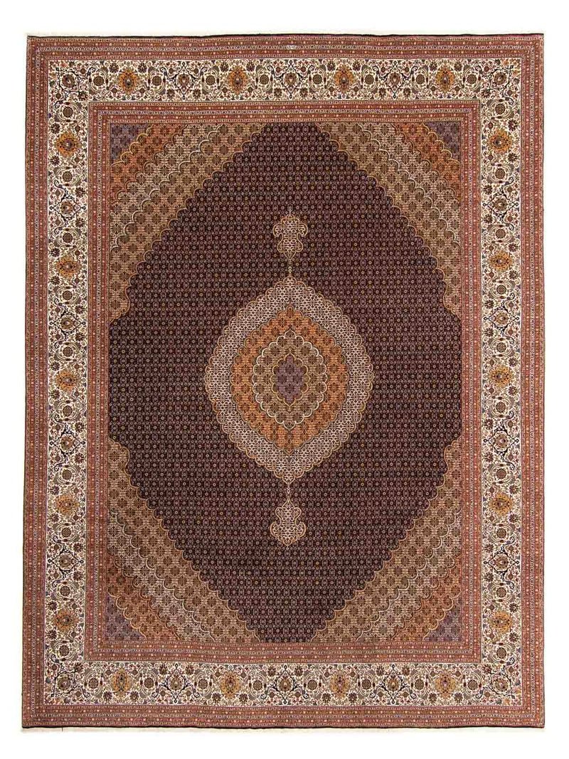 Persisk tæppe - Tabriz - 395 x 303 cm - lys brun