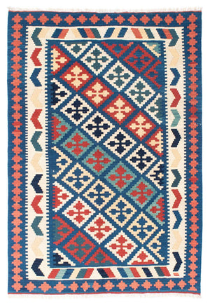 Kelim-tæppe - orientalsk - 170 x 128 cm - blå