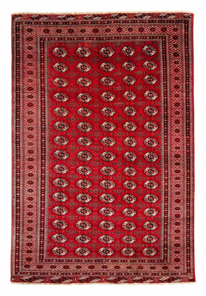 Turkaman-tæppe - 368 x 248 cm - mørkerød