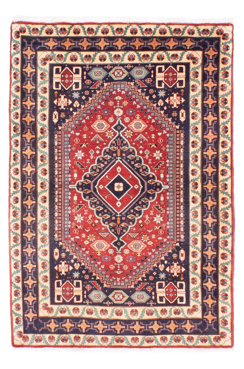 Persisk tæppe - Nomadisk - 180 x 122 cm - mørkerød