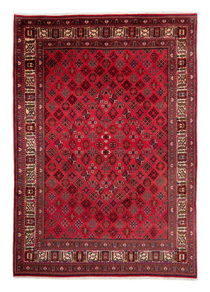 Persisk tæppe - Nomadisk - 330 x 240 cm - mørkerød
