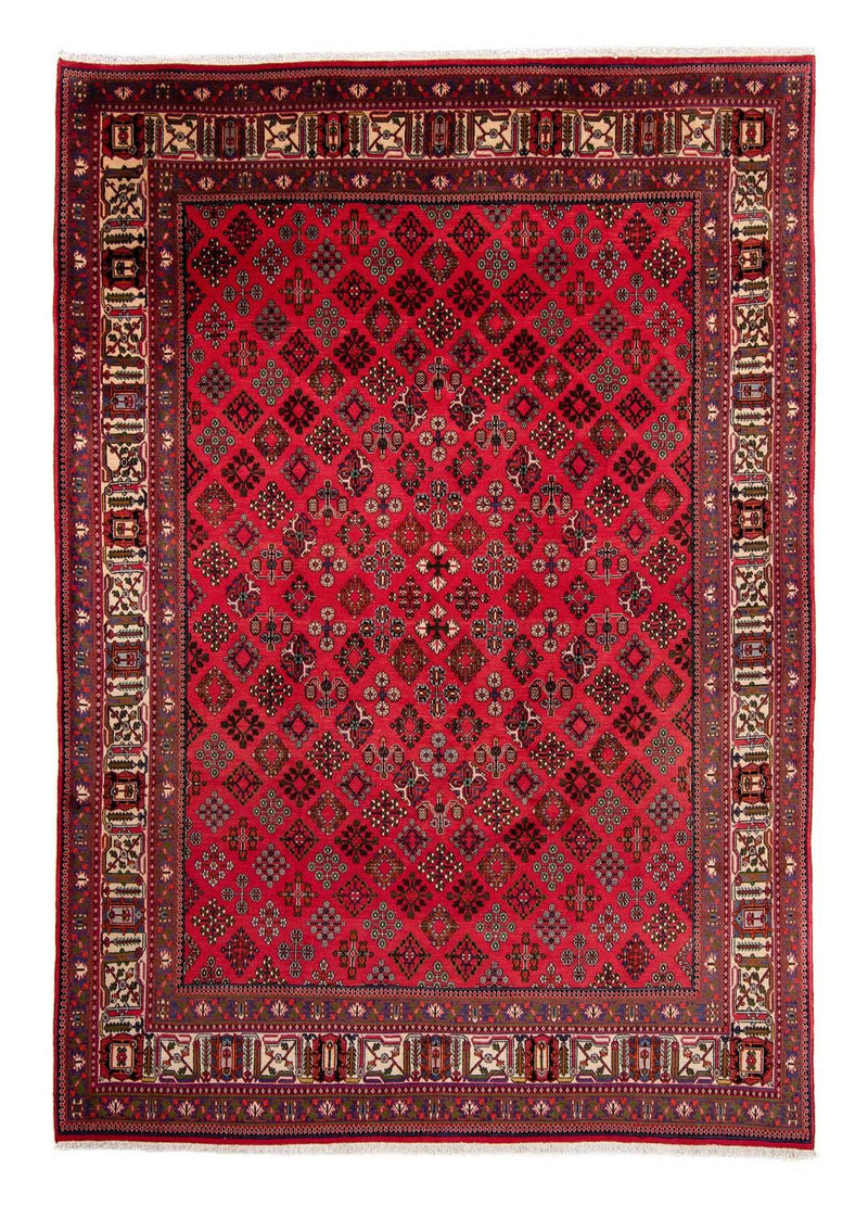 Persisk tæppe - Nomadisk - 330 x 240 cm - mørkerød