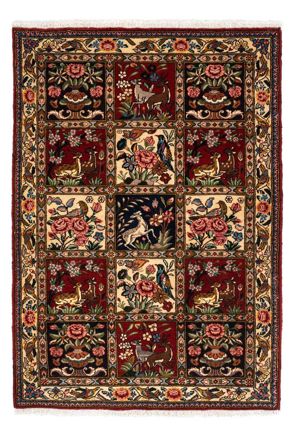 Persisk tæppe - Nomadisk - 148 x 103 cm - mørkerød