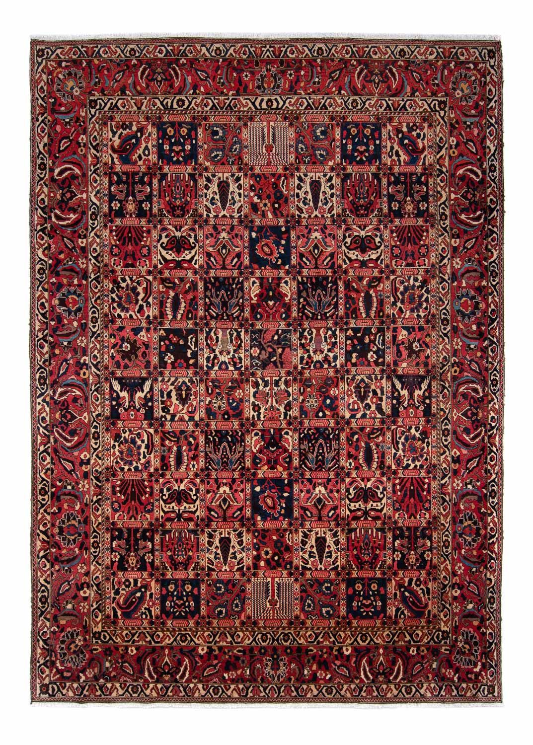 Persisk tæppe - Nomadisk - 358 x 261 cm - mørkerød