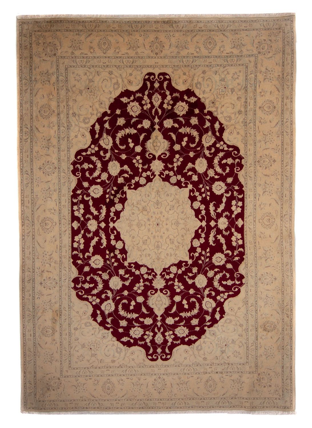 Persisk tæppe - Nain - 337 x 243 cm - lys brun