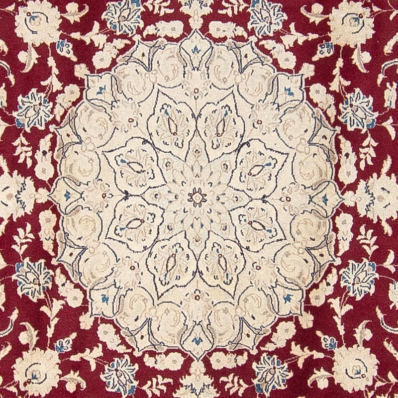 Persisk tæppe - Nain rundt  - 280 x 280 cm - mørkerød