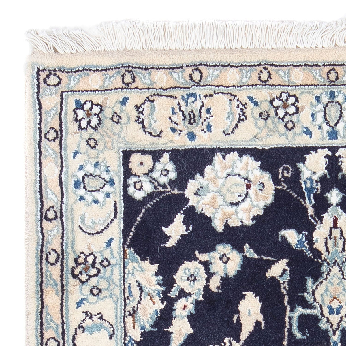 Persisk tæppe - Nain - 85 x 55 cm - mørkeblå